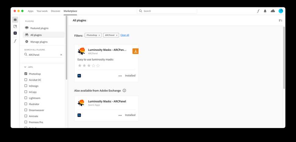 Adobe Marketplace - ARCPanel