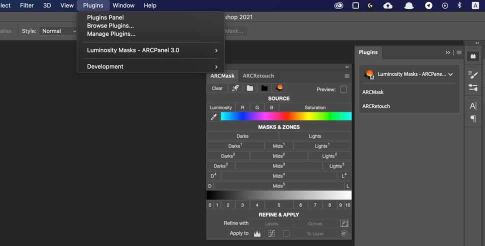 Adobe Marketplace - ARCPanel installed